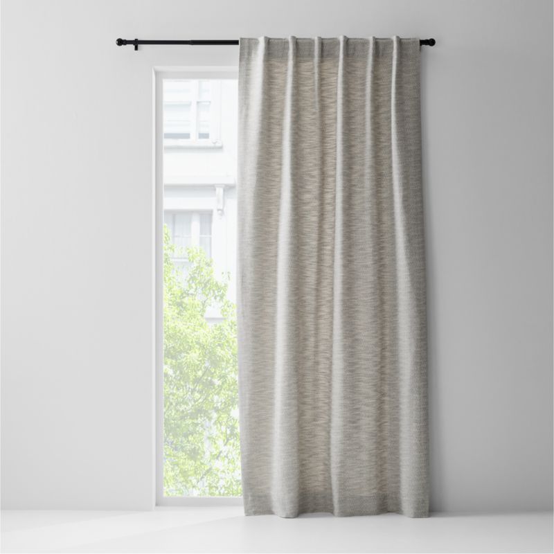 Desmond Cotton Pebble Grey Window Curtain Panel with Lining 52"x84" + Reviews | Crate & Barrel | Crate & Barrel