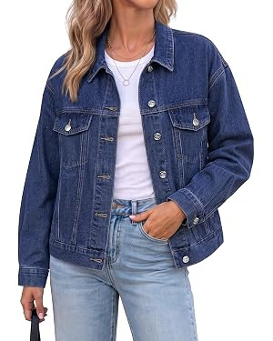 Loose Fit, Side Seam Tabs for Adjustable Fit, Functional Pockets, Denim Trucker Jackets, Work Cas... | Amazon (US)
