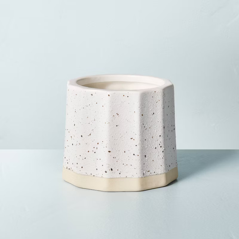 Wide Fluted Speckled Ceramic Herbs Jar Candle Tonal Cream 11oz - Hearth & Hand™ with Ma... | Target