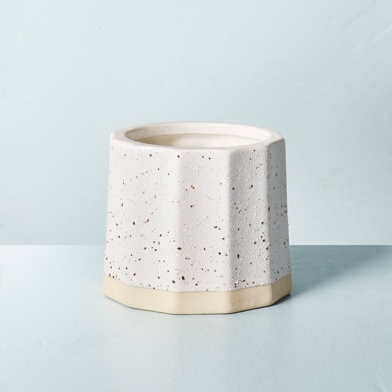 Wide Fluted Speckled Ceramic Herbs Jar Candle Tonal Cream 11oz - Hearth &#38; Hand&#8482; with Ma... | Target