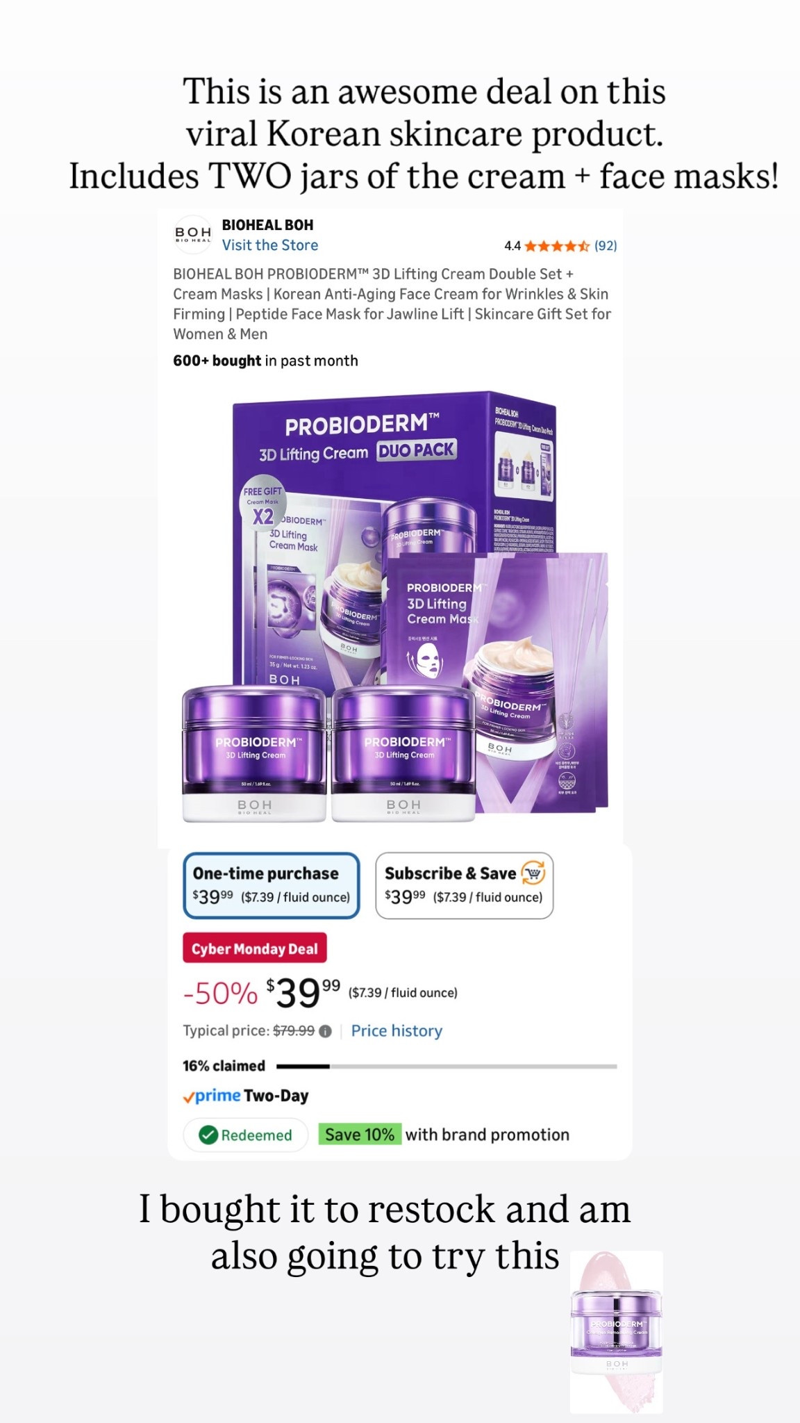 Korean skincare
K-beauty

Bioheal Probioderm lifting cream 

#LTKFindsUnder50 #LTKCyberWeek #LTKBeauty