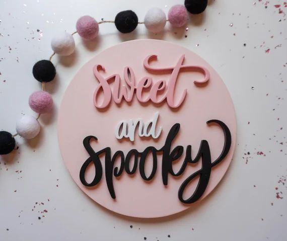 Sweet and Spooky  Halloween Decor  Hey Boo  Pink Halloween - Etsy | Etsy (US)