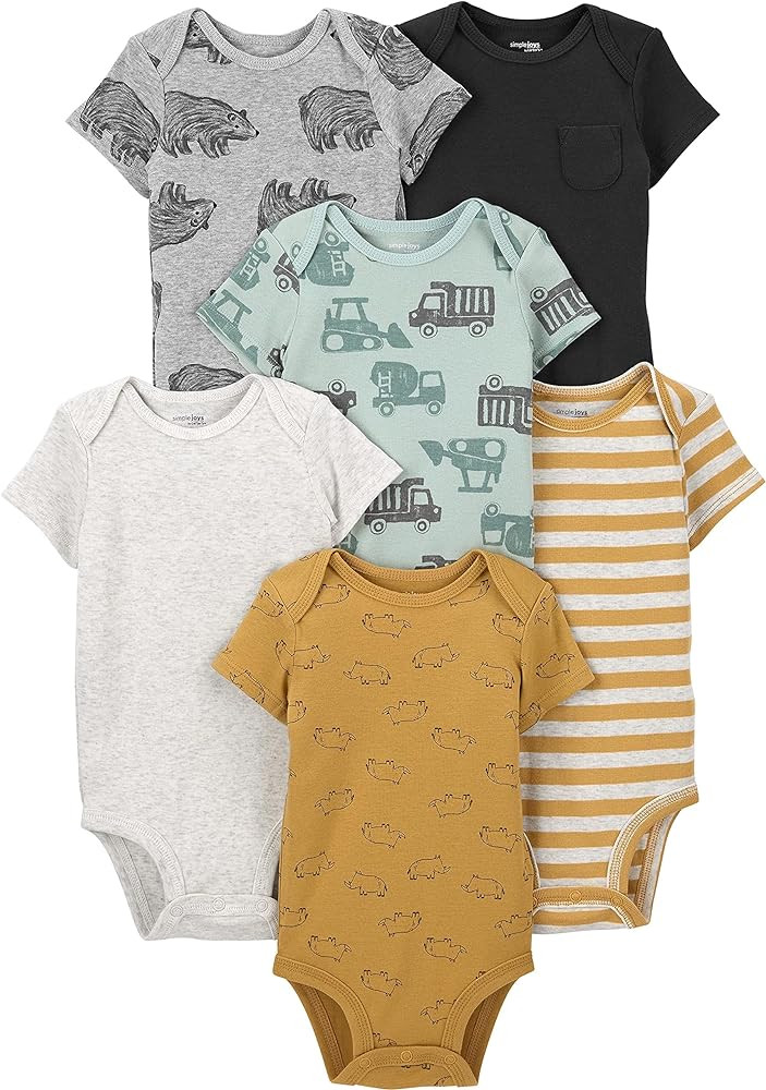 Simple Joys by Carter's baby-boys 6-pack Short-sleeve Bodysuit | Amazon (US)