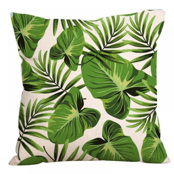 Tropical Throw Pillows Covers Decorative Palm Plant Leaf Pillow Case for Outdoor Patio Couch Chai... | Walmart (US)