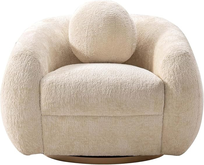 Manhattan Comfort Tribeca Swivel Accent Chair, Upholstered in Chenille Fabric, Kiln-Dried Birch W... | Amazon (US)