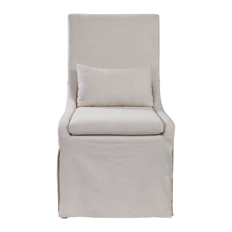 Uttermost 23493 Coley 23" Wide Modern Linen Slip-Covered Wood Frame Armless Chair Off White Indoor F | Build.com, Inc.