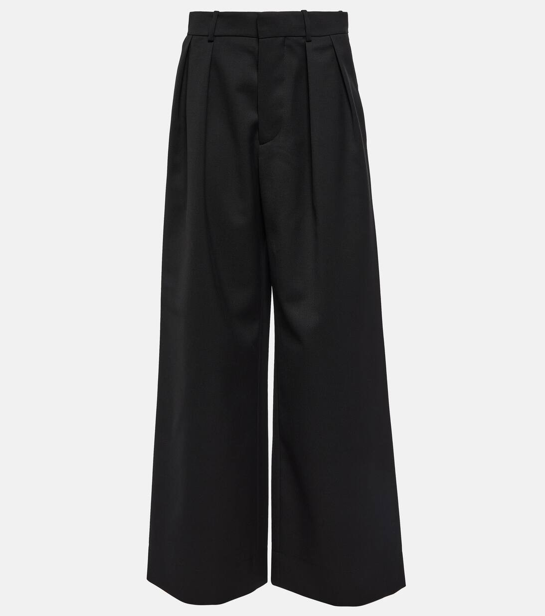 Pantalones anchos de lana virgen con tiro alto | Mytheresa (INTL)