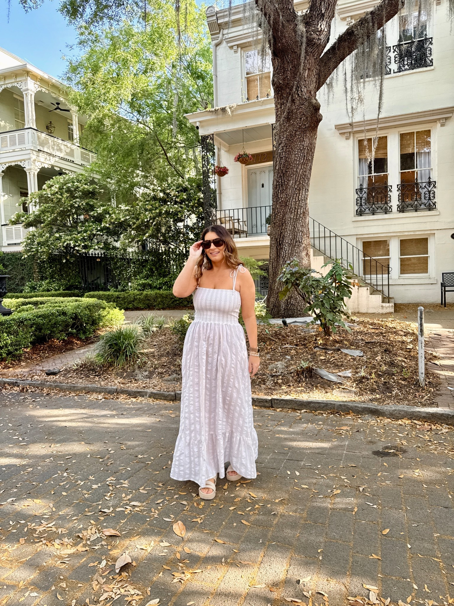 What I’m wearing in Savannah - linen blend maxi dress on sale! 

#LTKStyleTip #LTKFindsUnder50 #LTKSaleAlert