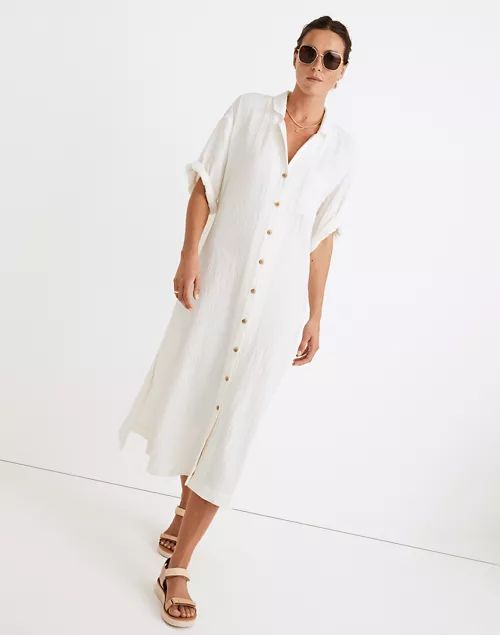 Double-Gauze Cover-Up Maxi Shirtdress | Madewell