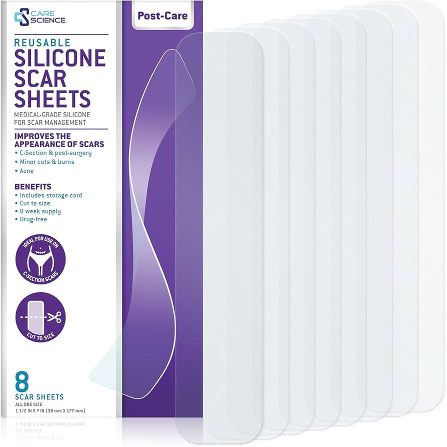 Care Science C Section Recovery Silicone Scar Sheets 1.5in x 7in 8ct | Reuseable Scar Sheets for ... | Amazon (US)