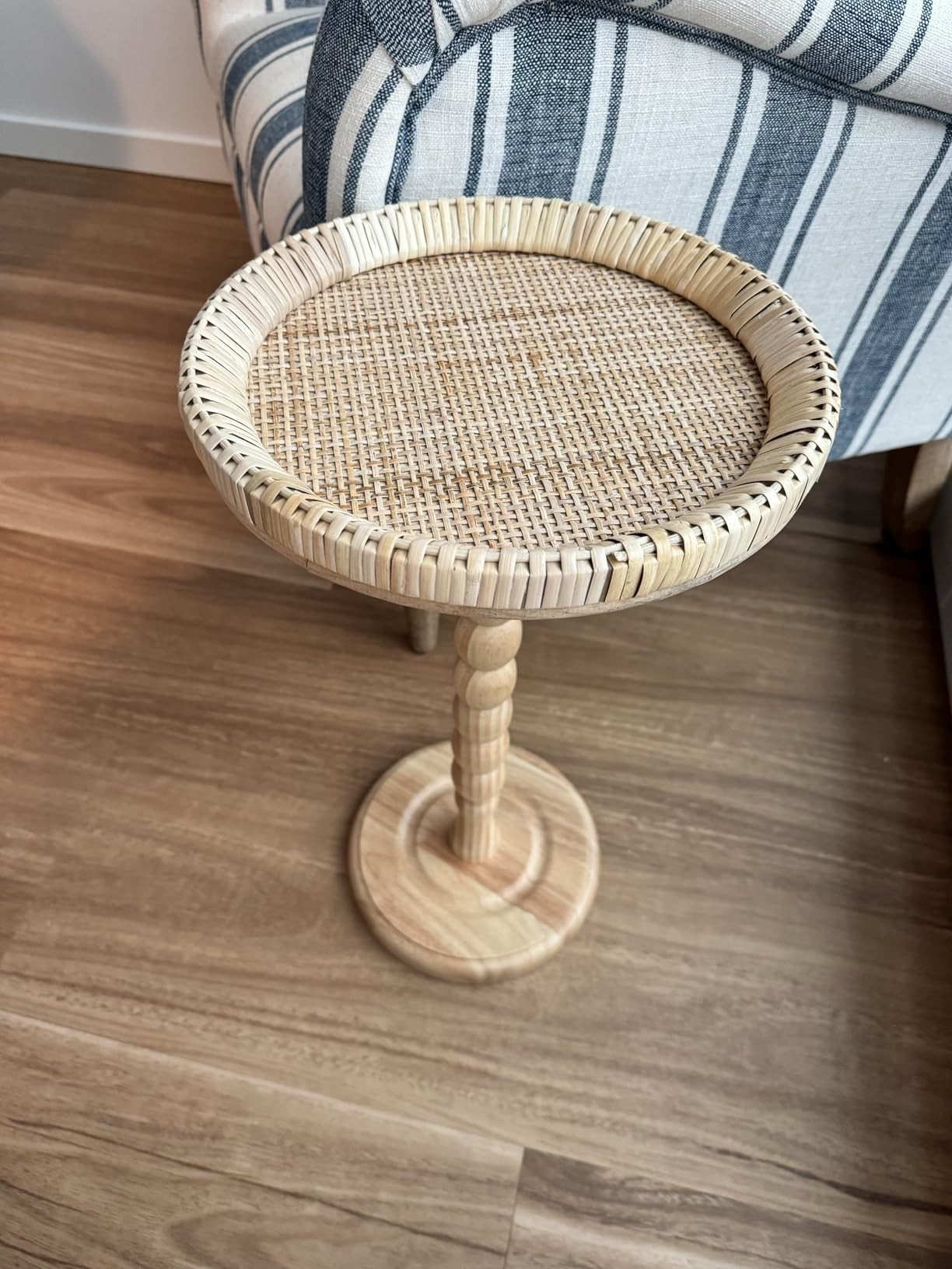 Drink Table，Rattan Round Small Side Table for Small Spaces, Boho Circle End Table Coffee Table ... | Amazon (US)