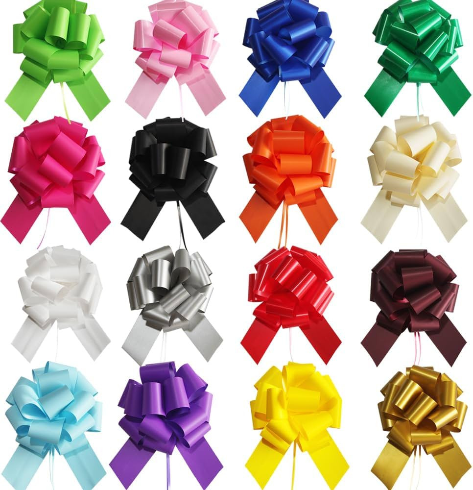 16 Pcs Pull Bows for Gift Wrapping,6 Inch Gift Bows for Presents,Birthday,Anniversary,Party,Chris... | Amazon (US)