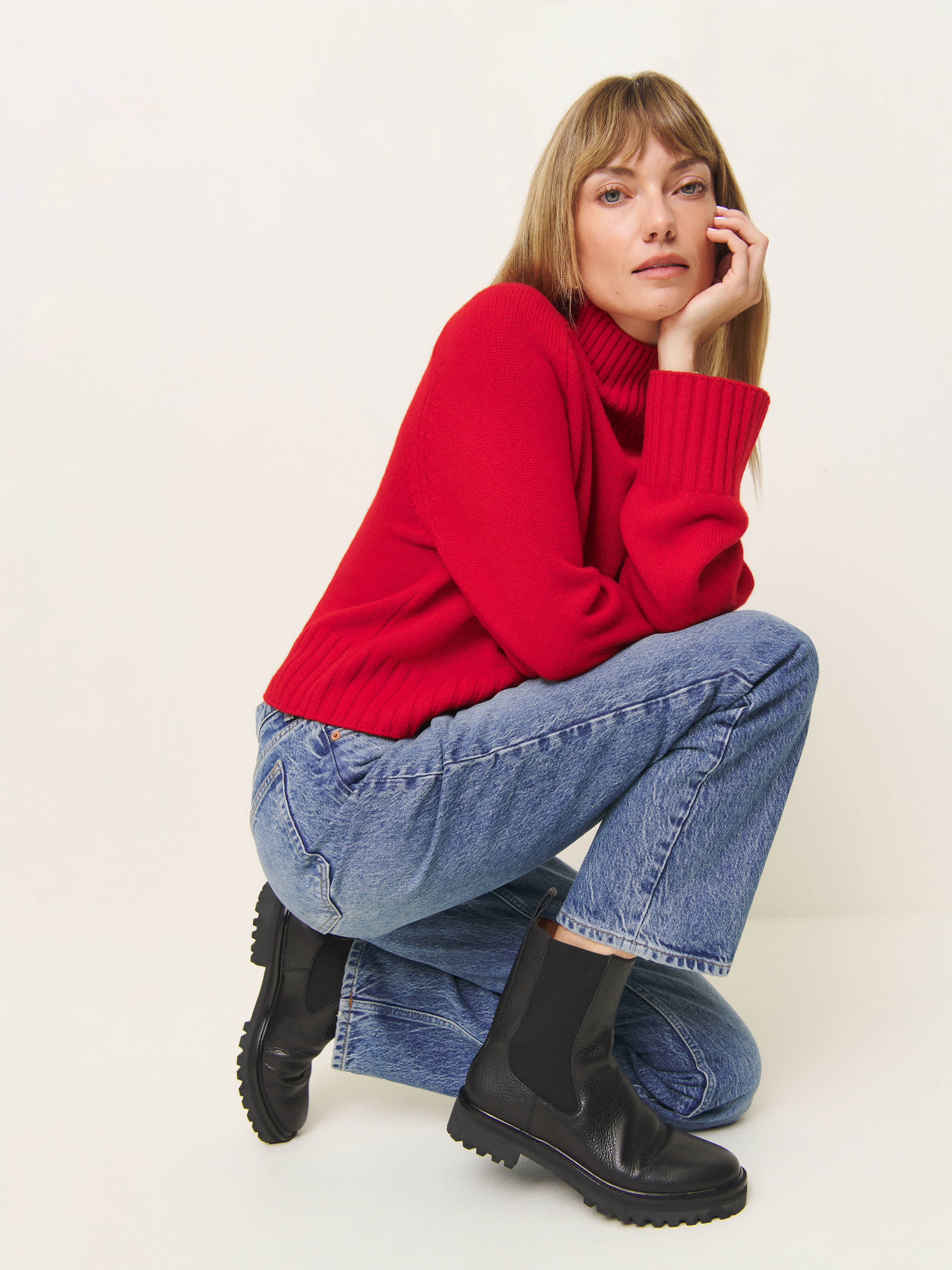 Reformation Katerina Lug Sole Chelsea Boot Black Tumbled 9.5 | Reformation (Global)