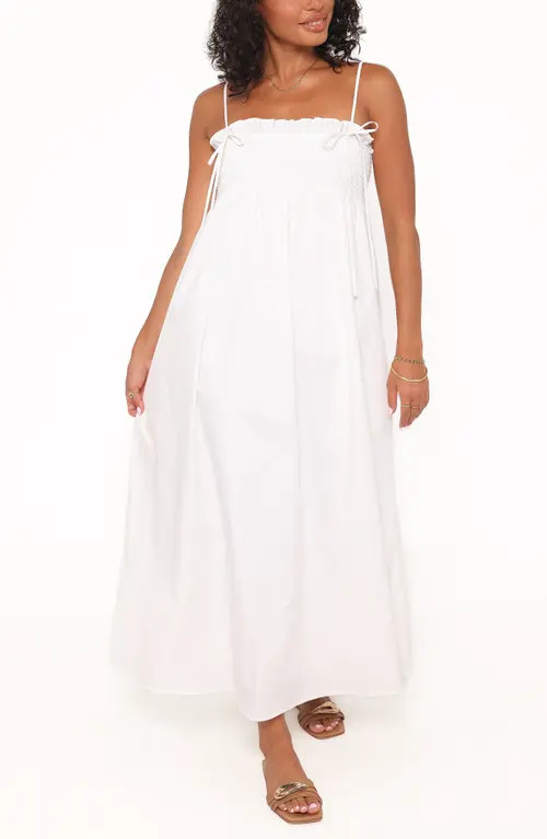 Petal & Pup Josie Smocked Maxi Dress in White at Nordstrom, Size Medium | Nordstrom