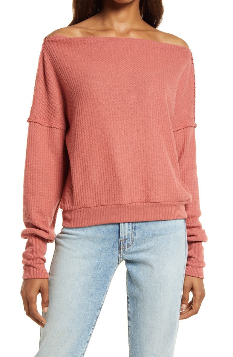 Off the Shoulder Thermal Knit Top | Nordstrom