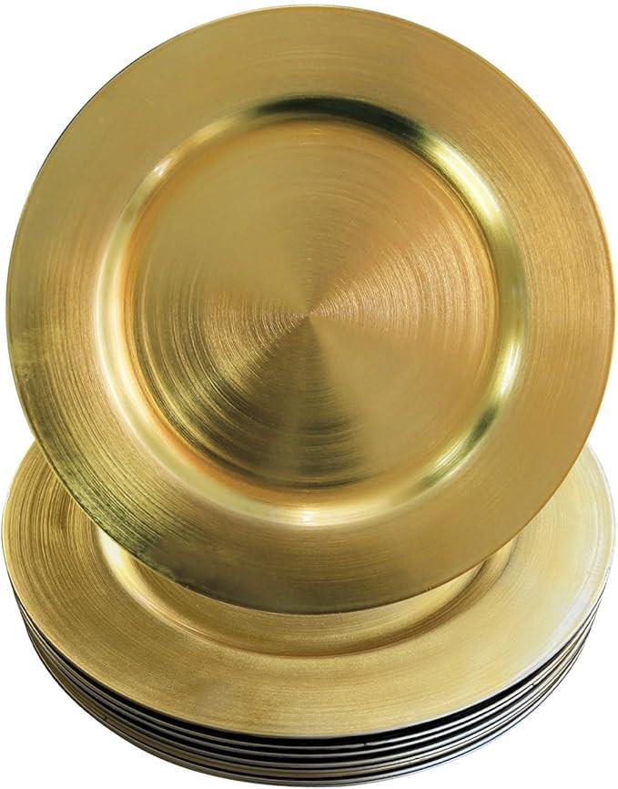 WELMATCH Metallic Gold Charger Plates Rings - 12 pcs 13 Inch Plasic Round Wedding Party Decroatio... | Amazon (US)