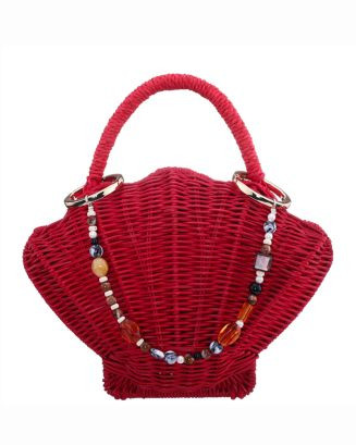 AQUA Small Shell Shaped Rattan Clutch - Exclusive | Bloomingdale's Handbags | Bloomingdale's (US)