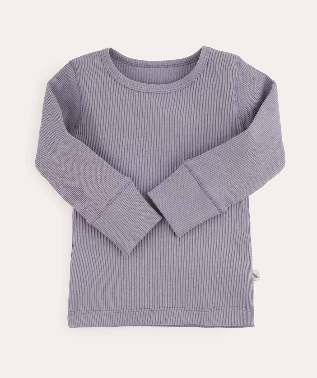 Organic Ribbed Tee - Lilac Mist | KIDLY