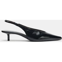 Zara - Leather Slingback Shoes - Black - 7 - Woman | Zara UK