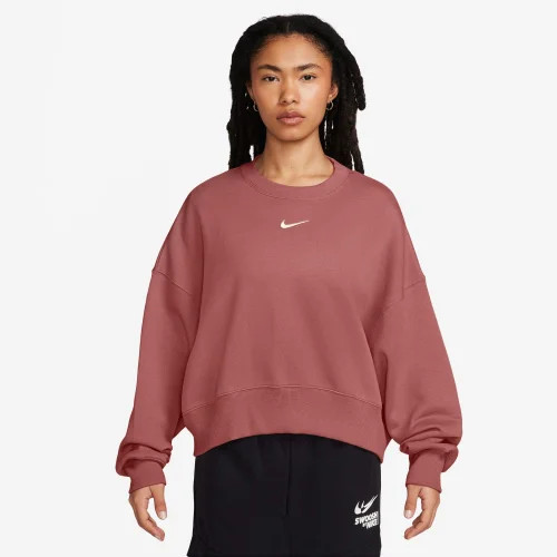 Nike Womens Nike NSW Style Fleece Crew OOS - Womens Pink/Sail Size M | Foot Locker (US)