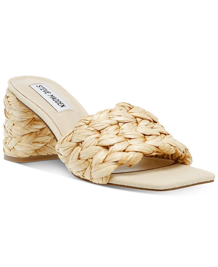 Steve Madden Women's Laveda Raffia Block-Heel Sandals & Reviews - Sandals - Shoes - Macy's | Macys (US)