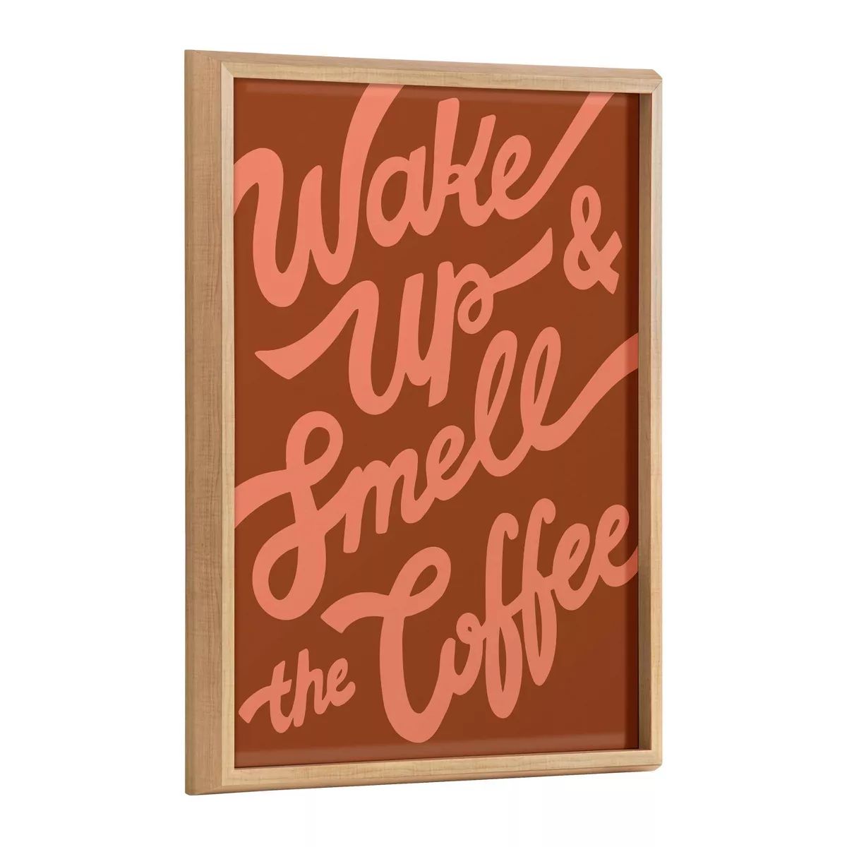 18" x 24" Blake Wake Up and Smell The Coffee by Maria Filar Framed Printed Glass Natural - Kate &... | Target