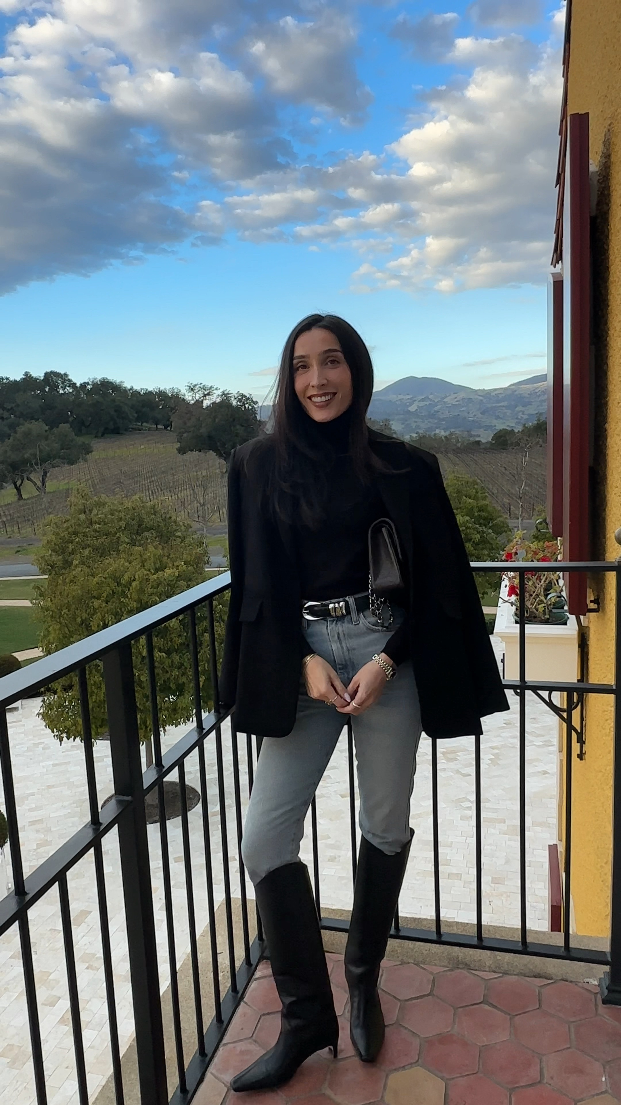 Winter wine tasting look! Love these boots - I’ve been on the hunt for a black knee high boot for yearsss. The heel height is perfect for everyday and I love the silhouette. I’m obsessed with anything with a western detail. They also took zero breaking in! A good look alike for the Khaite boots :) they’re TTS!

This blazer is 3 or 4 years old from Zara, black turtleneck is old from Mango, and I’m wearing my Chanel medium flap.

#LTKWorkwear #LTKShoeCrush #LTKStyleTip