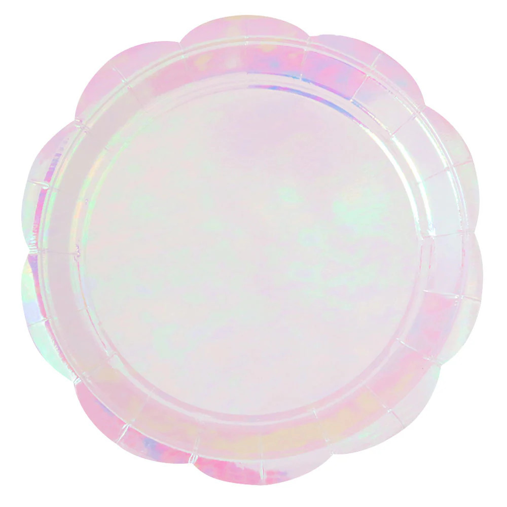 Iridescent Scallop Edge Large Paper Plates | Ellie and Piper