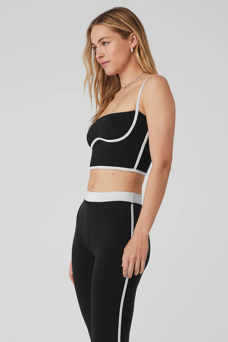 Airbrush Streamlined Bra Tank - Black/White | Alo Yoga