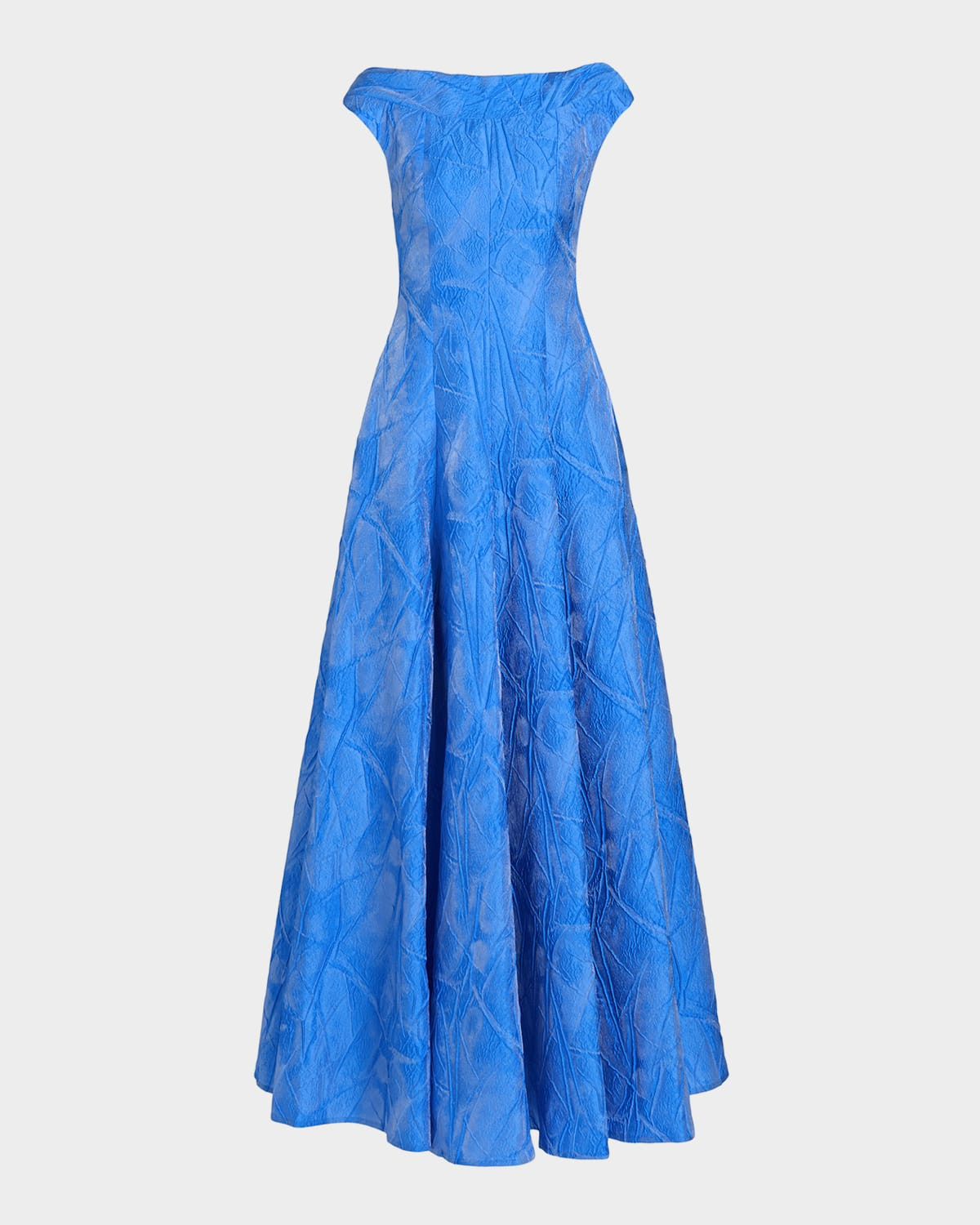 Textured Faille Jacquard High-Neck Gown | Neiman Marcus