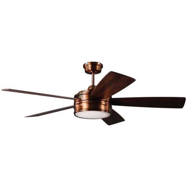 Braxton Brushed Copper Ceiling Fan with LED Light | Bellacor