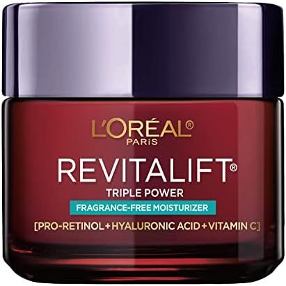 Amazon.com: L’Oreal Paris Skincare Revitalift Triple Power Fragrance-Free Face Moisturizer with... | Amazon (US)