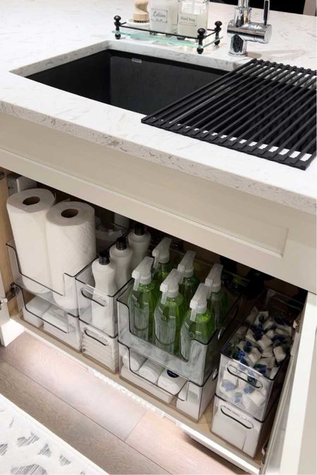 🥰…..so It’s been a year since implementing this system under my kitchen sink …..and I’m happy to share - how totally practical it is! 😆💕
- Easy to maintain - no more clutter bc every item has it’s own house! 🎉

- Easily to restock - with a clutter free space, it’s easy to identify items that need restocking with avoids overbuying. 

- Spillover effect - after decluttering and organizing a space, I’ve noticed I’m more inclined & motivated to organize another! 🎉

#LTKMostLoved #LTKhome #LTKstyletip