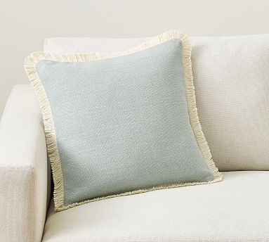 Everyday Linen With Fringe Pillow | Pottery Barn (US)