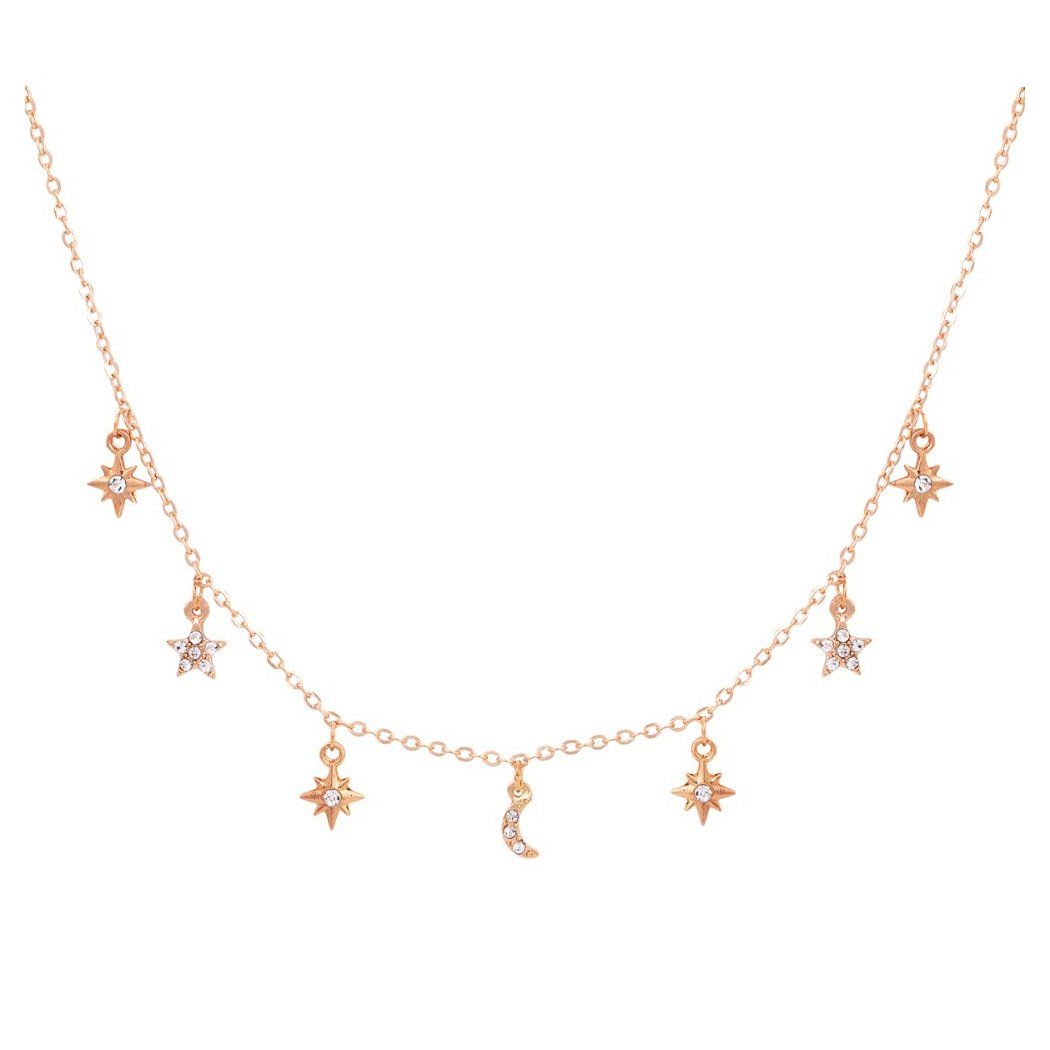 Pave Moon & Stars Choker Necklace, Gold | Walmart (US)