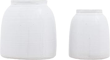Creative Co-op Terracotta Vases (Set of 2 Sizes), White | Amazon (US)