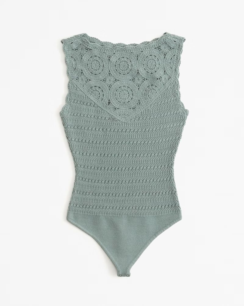 Crochet Mosaic Tile Bodysuit | Abercrombie & Fitch (US)