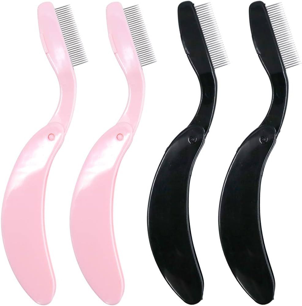 G2PLUS 4PCS Folding Eyelash Comb, Eyebrow Comb Metal Teeth, Eyelash Separator Comb, Eyelash Brush... | Amazon (US)