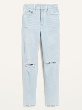 Extra High-Waisted Button-Fly Sky-Hi Straight Ripped Jeans for Women | Old Navy (US)