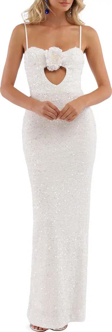 Lyla Sequin Cutout Gown | Nordstrom