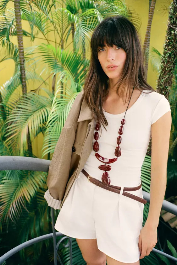 HIGH-WAISTED BELTED SHORTS | Zara US