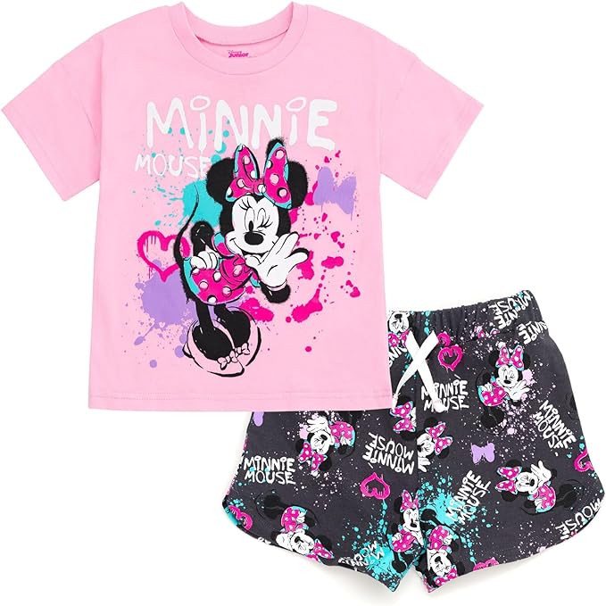 Disney T-Shirt and French Terry Shorts Outfit Set Infant to Big Kid Sizes (12 Months - 14-16) | Amazon (US)
