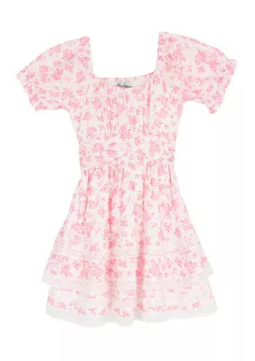 Rare Editions Girls 7-16 Floral Short Tiered Dress | Belk