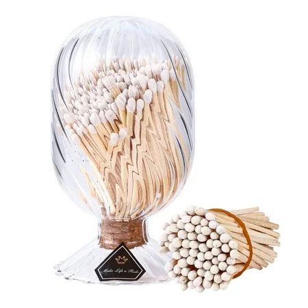 3'' White Matches Included, Match Holder with Candle Matches, Match Cloche with Striker, Long Fireplace Matches for BBQ Grill, Matches in a Jar with Striker, 100Pcs Safety Matches for Candles | Walmart (US)