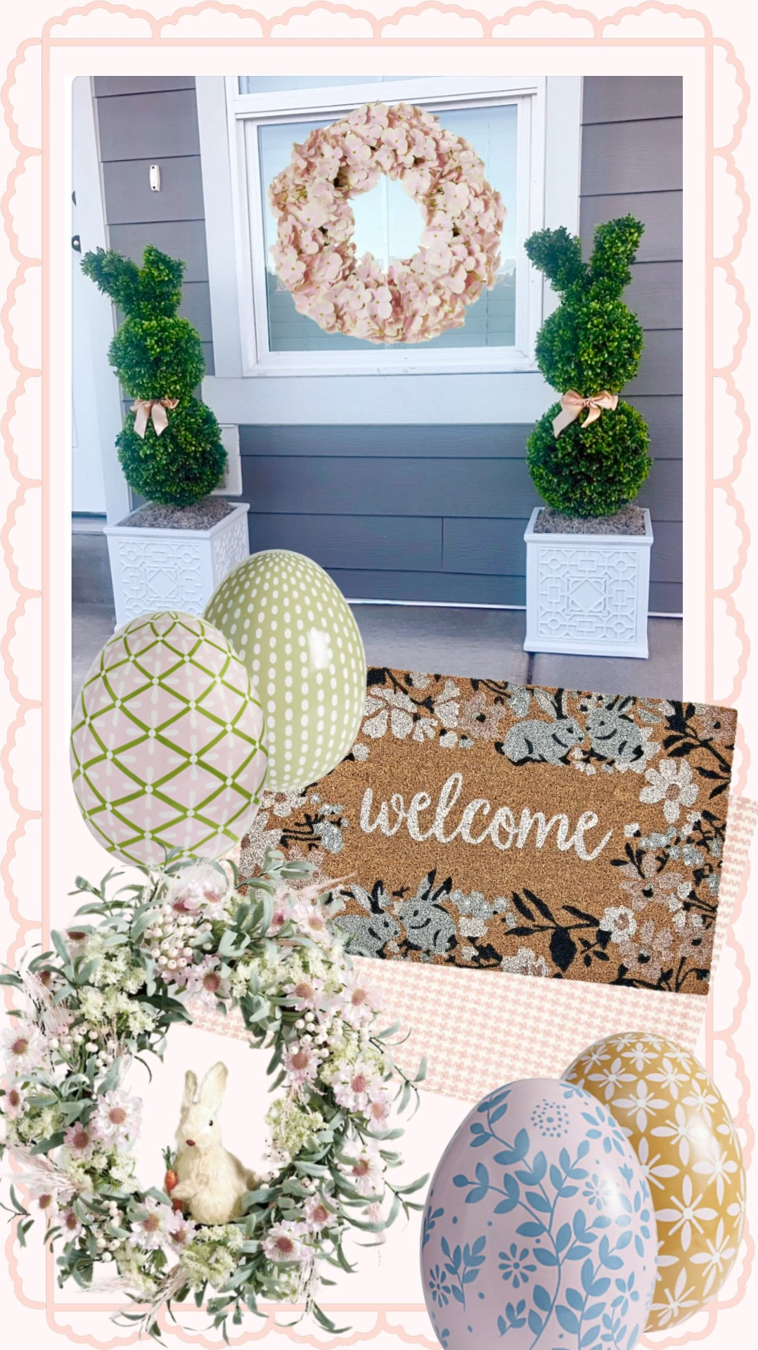 Porch/Balcony Easter Decor
🤍
The porch bunnies sell out very quickly but I’ll do my best to keep you updated when they’re restocked. 

***Just click the notification bell if you would like to be alerted of popular restocks!

#LTKHome #LTKSeasonal #LTKStyleTip