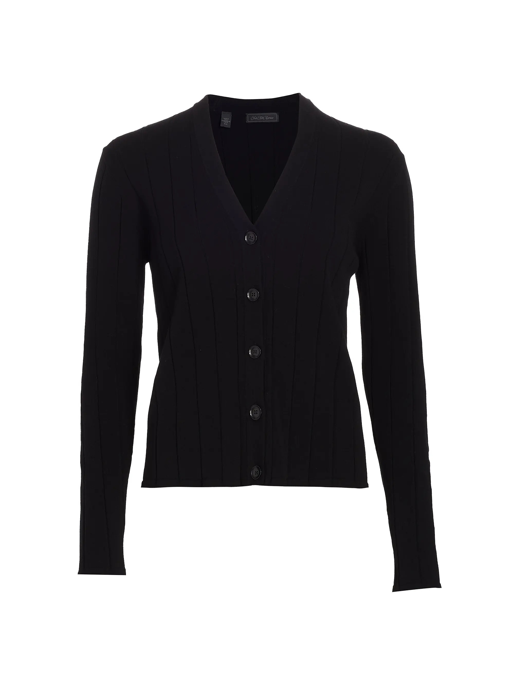 Rib-Knit V-Neck Cardigan | Saks Fifth Avenue