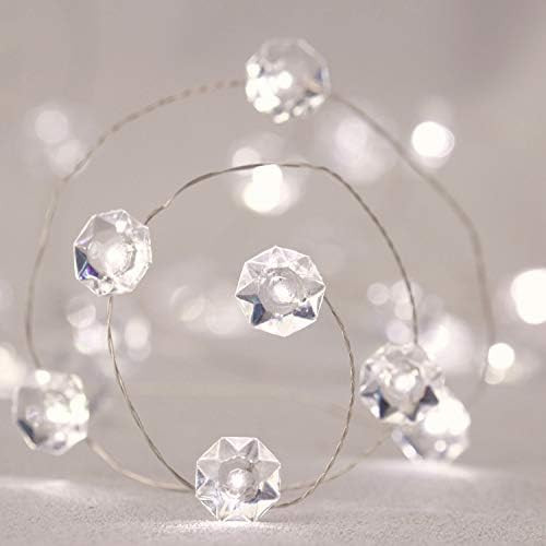 Christmas Tree String Lights, Bling Star Crystal Diamond Shape 10ft 40 LEDs with Remote, Powered by  | Amazon (US)