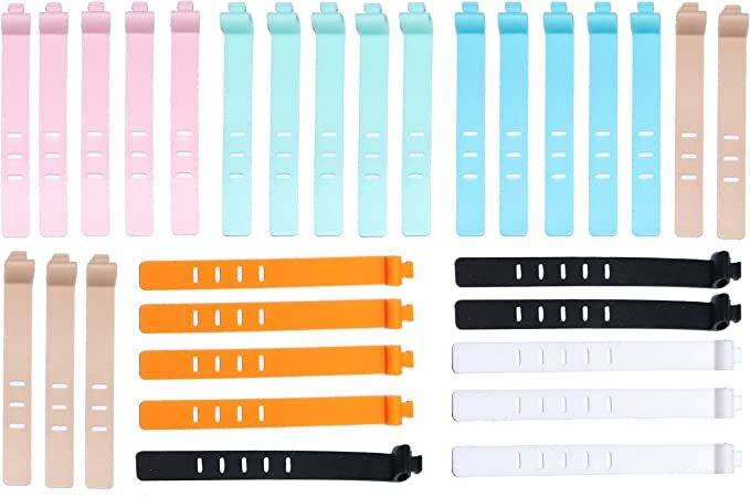 Fgen 30pcs Data Cable Silicone Cable Tie 3 Holes 4 Holes 5 Holes White Cable Tie Silicone Beam Li... | Amazon (US)