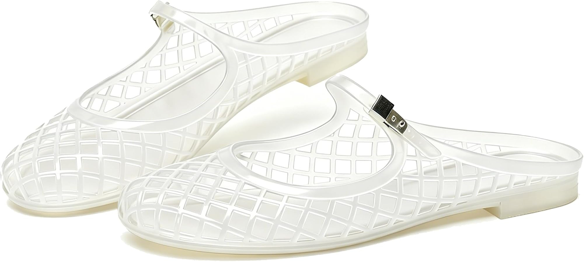 ClassicSter Jelly Mary Janes for Women Mesh Flats Clear Jellies Slide Closed Toe Slip On Mules Be... | Amazon (US)