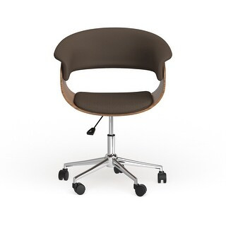 Carson Carrington Falkenberg Vintage Mod Mid-century Modern Upholstered Office Chair in Walnut Wood  | Bed Bath & Beyond